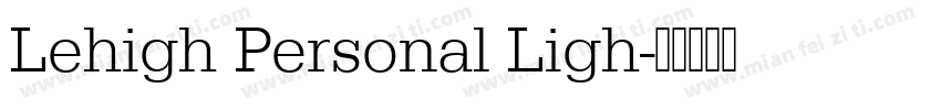 Lehigh Personal Ligh字体转换
